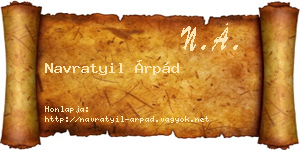 Navratyil Árpád névjegykártya