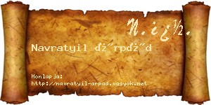 Navratyil Árpád névjegykártya