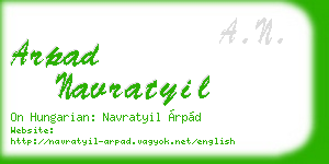 arpad navratyil business card